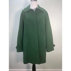 Appleseeds Coat Petite Medium Green Wool Blend Balmacaan Overcoat